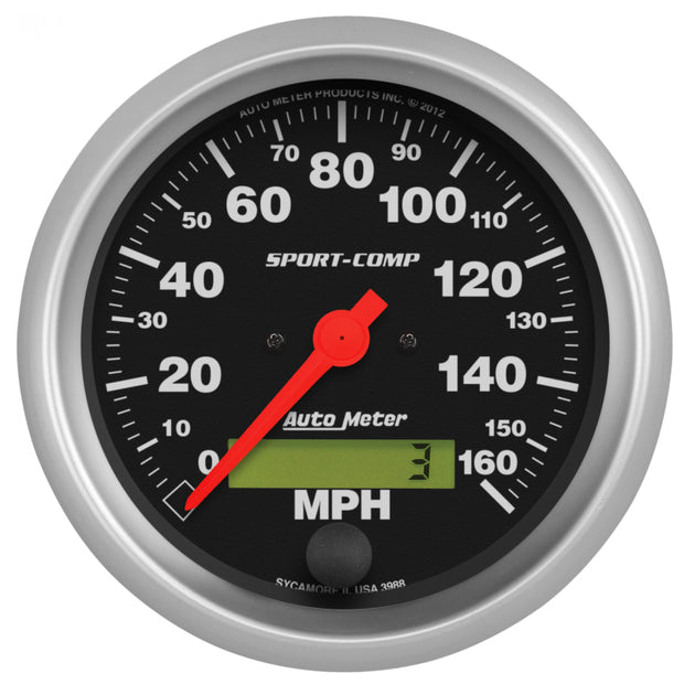 Autometer Sport-Comp 3-3/8 inch 160 MPH Electronic Speedometer Gauge