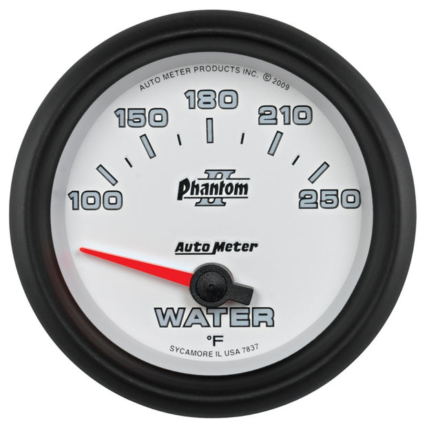 Autometer Phantom II 2-5/8in 100-250 Degrees F Electrical Water Temperature Gauge
