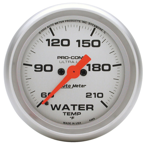 Autometer Ultra-Lite 52mm 60-210 Deg F Electronic Water Temp Gauge