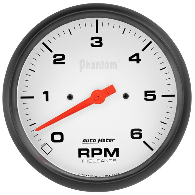 AutoMeter Phantom 5in. 0-6K RPM In-Dash Tachometer Gauge