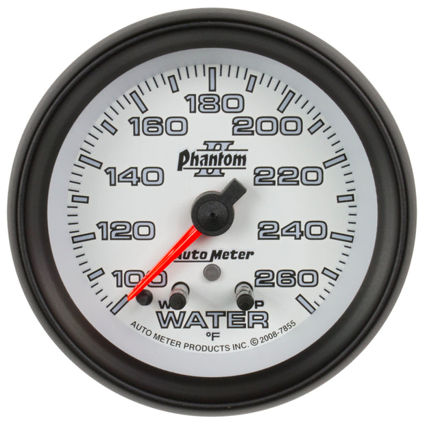 Autometer Phantom II 2-5/8in 260 Degree F Mechanical Water Gauge