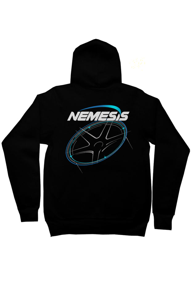 Nemesis Wheel Logo Navy Zip Up Hoodie