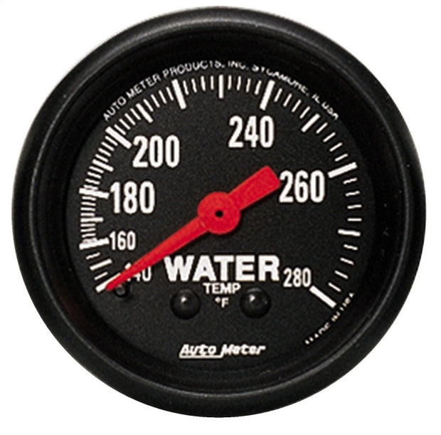 Autometer Z Series 2 1/6inch 140-280 Degree F Mechanical Water Temperature Gauge