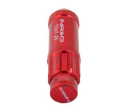 NRG 700 Series M12 X 1.25 Steel Lug Nut w/Dust Cap Cover Set 21 Pc w/Locks & Lock Socket - Red