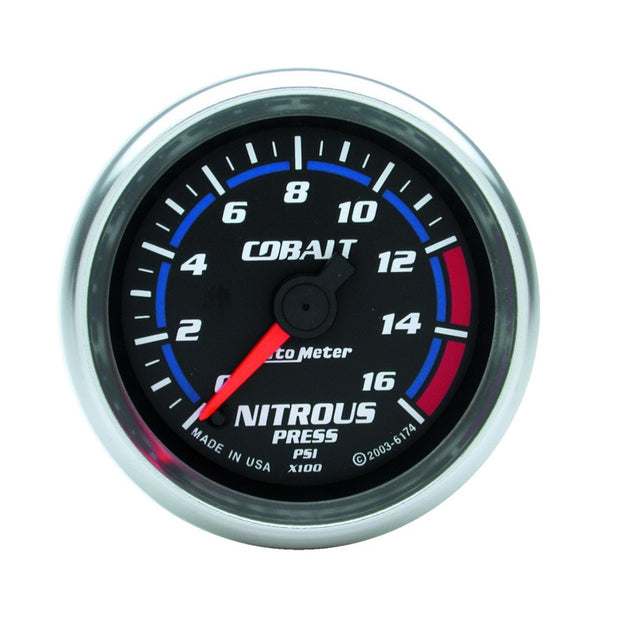 Autometer 2-1/6in Cobalt Nitrous Pressure Gauge 0-1600PSI Digital Steppe Motor
