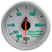 Autometer Airdrive 2-1/6in Boost/Vac Gauge 30in HG/30 PSI - Silver