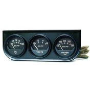 Autometer AutoGage 2in 3-Gauge 0-100 PSI Oil Press/130-280 Deg Water Temp/10-16V Voltmeter - Black
