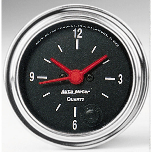 Autometer Traditional Chrome 2-1/16in 12HR Analog Clock Gauge