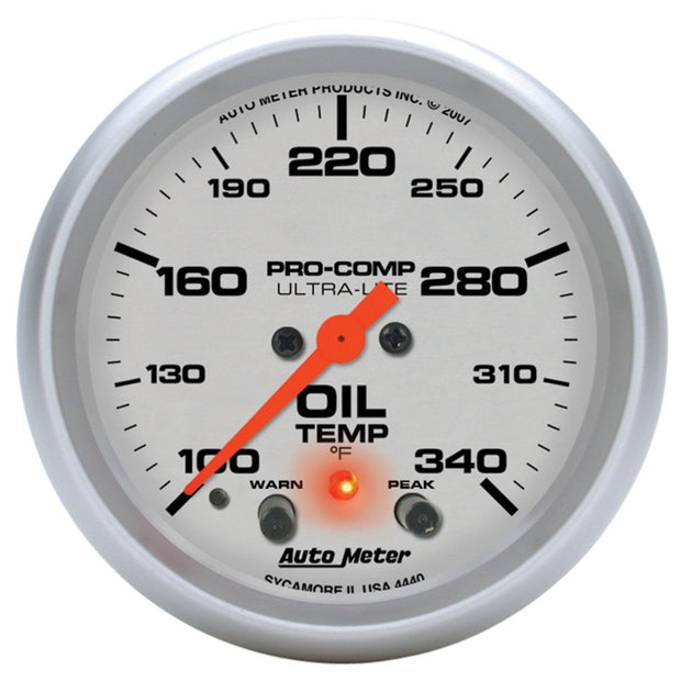 Autometer Ultra-Lite 2-5/8in. / 100-340 Degree F (Stepper Motor) Oil Temperature Gauge