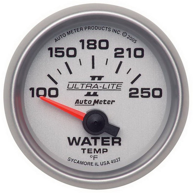 Autometer Ultra-Lite II 52mm 100-250 Deg F Short Sweep Electronic Water Temp Gauge