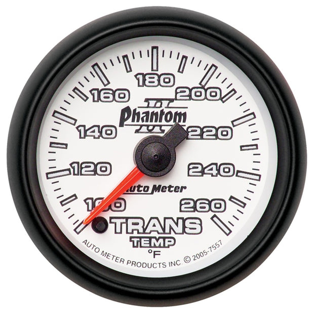 Autometer Phantom II 52mm Full Sweep Electronic 100-260 Deg F Transmission Temperature Gauge