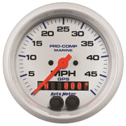 Autometer Marine White 3 3/8in 50MPH GPS Speedometer Gauge