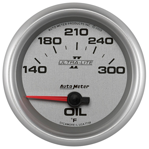 Autometer Ultra-Lite II 2 5/8in 140-300 Degree F Short Sweep Electronic Oil Temperature Gauge