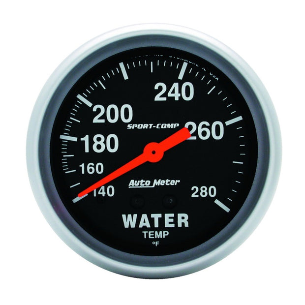 Autometer Sport-Comp 66.7mm 140-280 Degree F PSI Mechanical Water Temperature Gauge