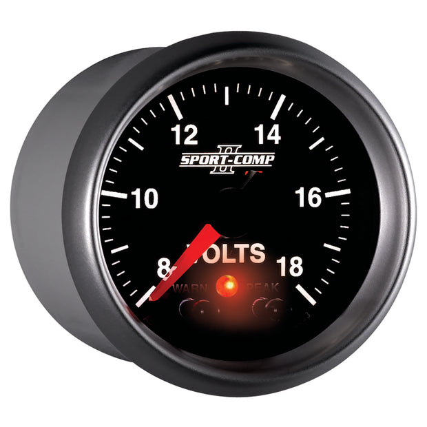 Autometer Sport-Comp II 2-1/16in Digital Voltometer Gauge - 18V