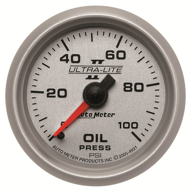 Autometer Ultra-Lite II 52mm 0-100 PSI Mechanical Oil Pressure Gauge