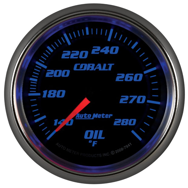 Autometer Cobalt 66.7mm 140-280 Degree F Mechanical Oil Temperature Gauge