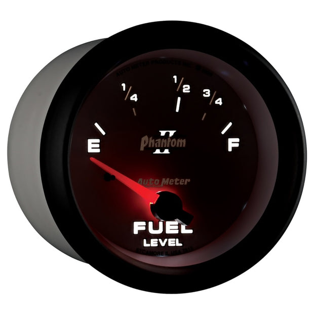 Autometer Phantom II 2-5/8in / 73 Ohms Empty - 10 Ohms Full Electrical Fuel Level Gauge