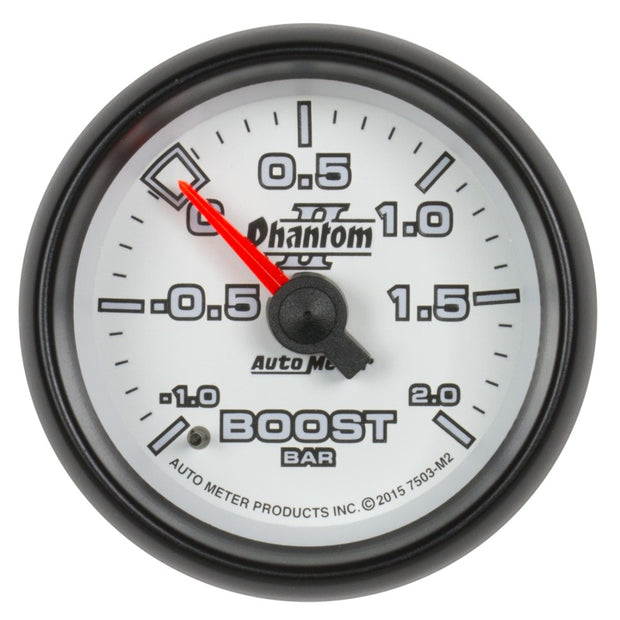 Autometer Phantom II Gauge Vac/Boost 2 1/16in -1 - +2 Bar Mechanical Phantom II