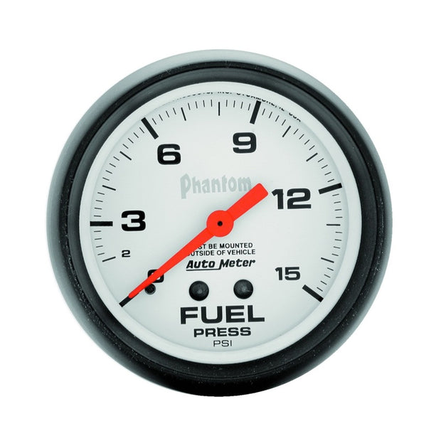 Autometer Phantom 66.7mm 0-15 PSI Mechanical Fuel Pressure Gauge