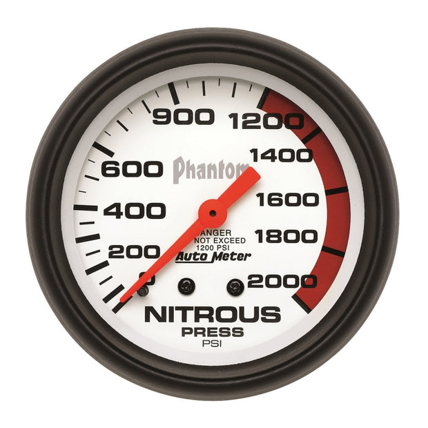 Autometer Phantom 66.7mm 0-2000 PSI Mechanical Nitrous Pressure Gauge