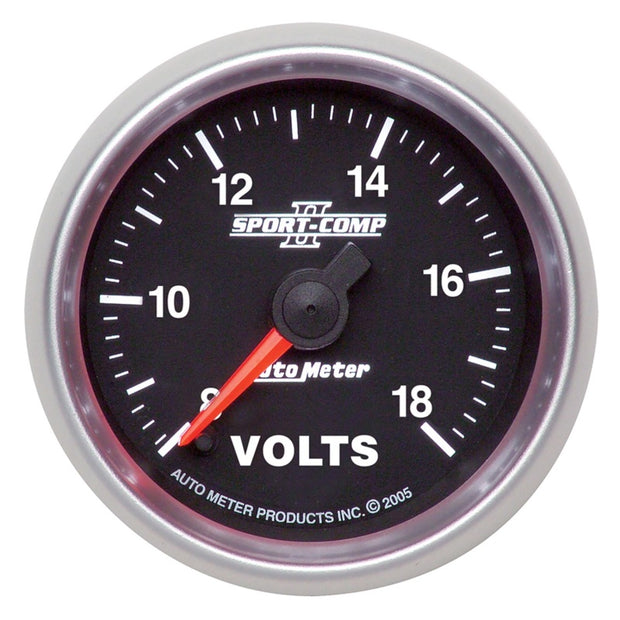 Autometer Sport-Comp II 2 1/16in. 18V Digital Stepper Motor Electronic Voltmeter