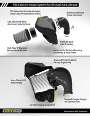 034Motorsport P34 Cold Air Intake, B9 Audi A4/Allroad & A5 2.0 TFSI