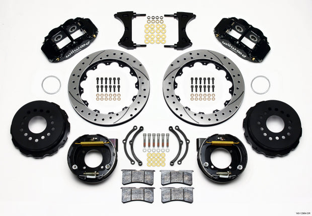 Wilwood Narrow Superlite 4R Rear P-Brk Kit 12.88in Drilled Chevy 12 Bolt w/ C-Clips