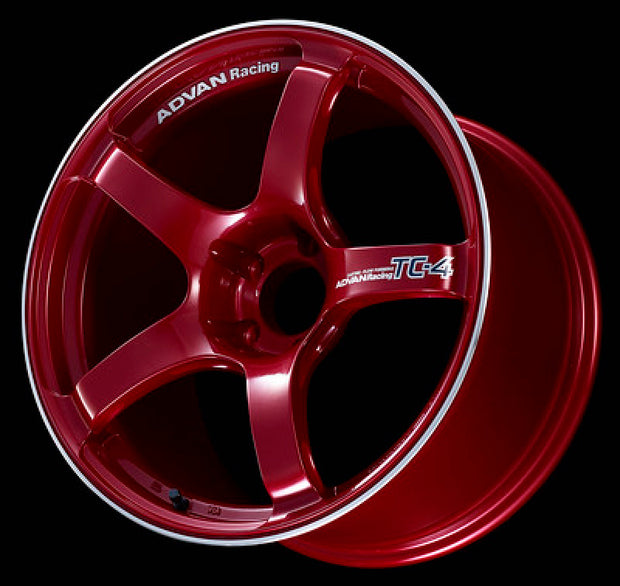 Advan TC4 17x7.0 +42 4-100 Racing Candy Red & Ring Wheel