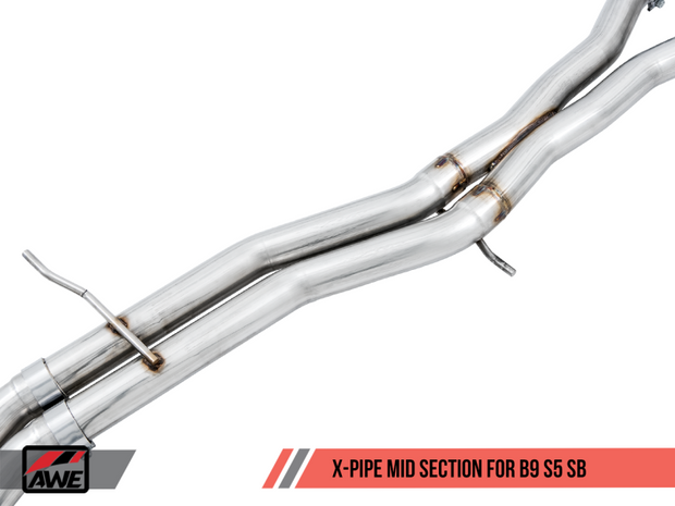 AWE Tuning Audi B9 S5 Sportback Touring Edition Exhaust - Non-Resonated (Black 90mm Tips)