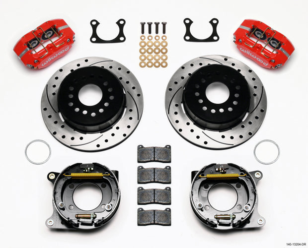 Wilwood Dynapro Dust-Boot P/S Park Brake Kit Drilled Red Big Ford 2.36in Offset