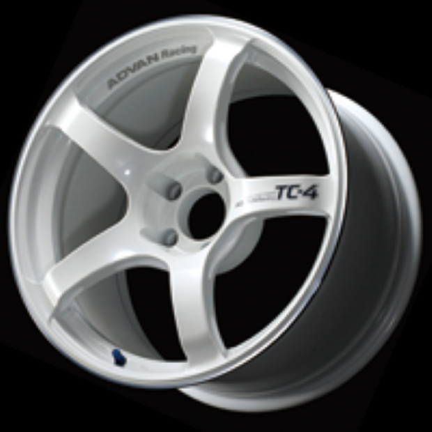 Advan TC4 17x8.0 +45 5-114.3 Racing White Metallic & Ring Wheel