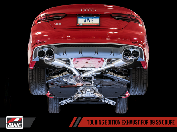 AWE Tuning Audi B9 S5 3.0T Touring Edition Exhaust - Chrome Silver Tips (102mm)