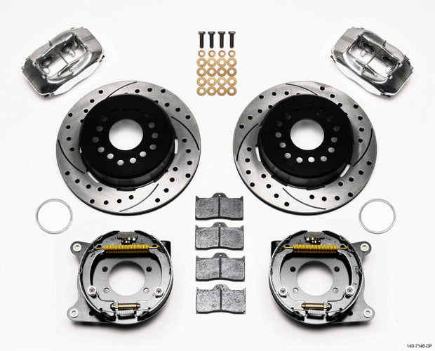 Wilwood Forged Dynalite P/S P-B Kit Drilled Polished Ford 8.8 w/2.5in Offset-5 Lug