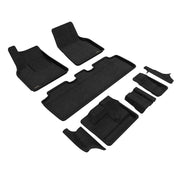 3D Maxpider 21-23 Tesla Model Y 7-Seat Elegant Floor Mat- Black 1St Row 2Nd Row 3Rd Row