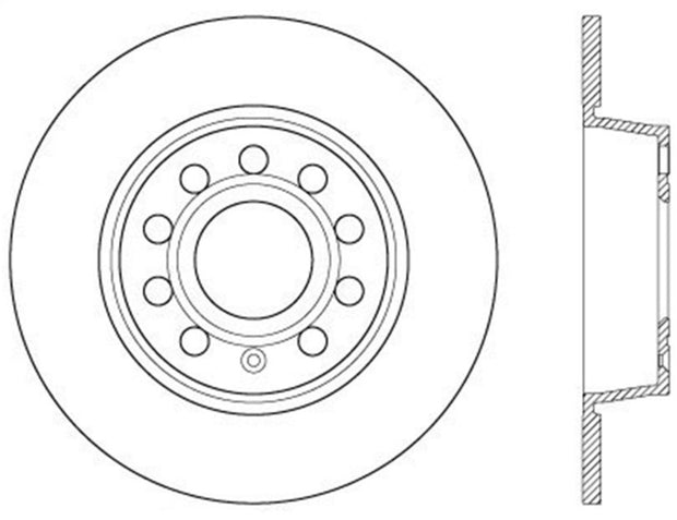 StopTech 10-12 and 15-16 Audi A3/A3 Quattro Sportstop Cryo Slotted & Drilled Rear Right Rotor