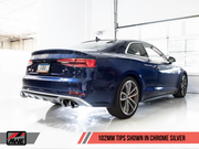AWE Tuning Audi B9 S5 Coupe 3.0T Track Edition Exhaust - Chrome Silver Tips (102mm)