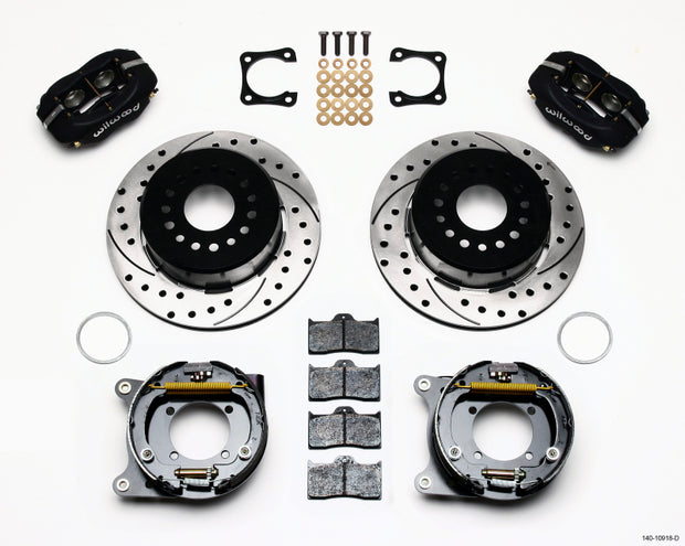 Wilwood Forged Dynalite P/S Park Brake Kit Drilled Chevy 12 Bolt-Spec 3.15in Brng Stggrd mt