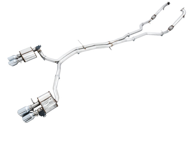 AWE Tuning Audi B9 S5 Sportback SwitchPath Exhaust - Non-Resonated (Silver 90mm Tips)