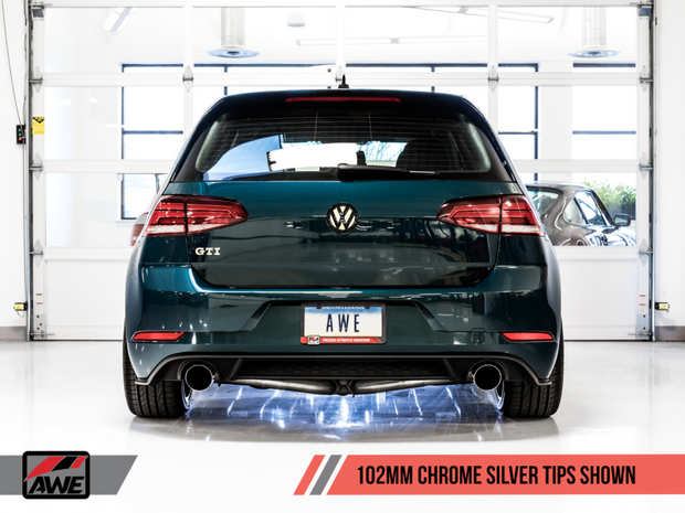 AWE Tuning Volkswagen GTI MK7.5 2.0T Track Edition Exhaust w/Chrome Silver Tips 102mm