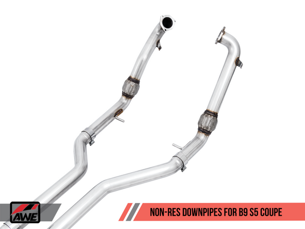AWE Tuning Audi B9 S5 Coupe SwitchPath Exhaust w/ Chrome Silver Tips (90mm)