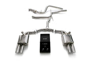 ARMYTRIX Stainless Steel Valvetronic Catback Exhaust System Quad Chrome Silver Tips Audi A4 Quattro 2.0 TFSI 4WD 2016-2022