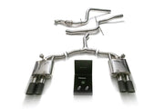 ARMYTRIX Stainless Steel Valvetronic Catback Exhaust System Quad Matte Black Tips Audi A4 Quattro 2.0 TFSI 4WD 2016-2022