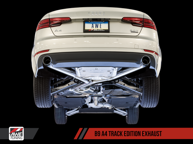 AWE Track Edition Exhaust for B9 A4, Dual Outlet - (includes DP)