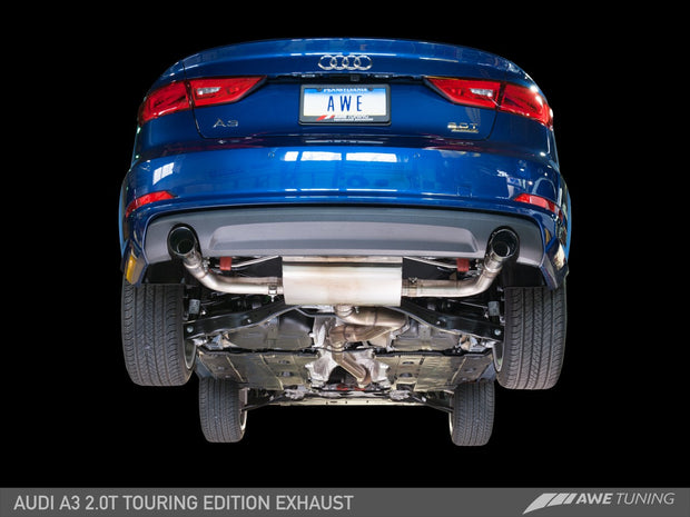 AWE Touring Edition Exhaust for Audi 8V A3 2.0T - Dual Outlet, 90 mm Tips