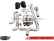 AWE SwitchPath Exhaust for Audi 8V RS 3 - Black Oval Tips