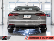 AWE Touring Edition Exhaust for Audi B9 RS 5 Coupe - Non-Resonated - Diamond Black RS-style Tips