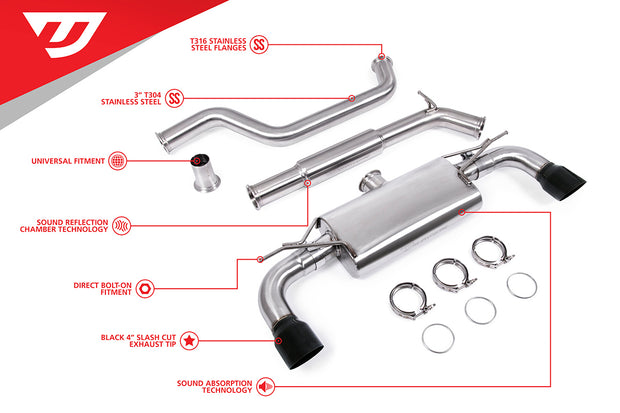 Unitronic Cat-Back for MK7 & MK7.5 GTI Black Tips