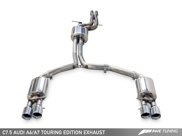 AWE Touring Edition Exhaust for Audi C7 A7 3.0T - Quad Outlet