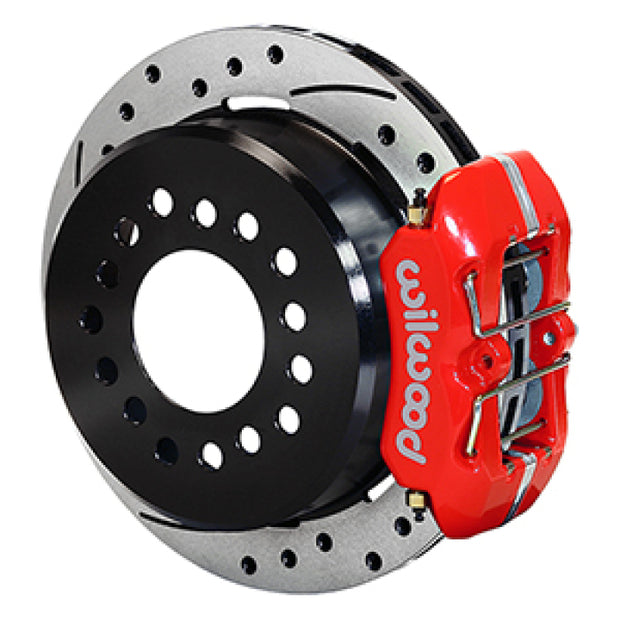 Wilwood Dynapro 12 Bolt Low-Pro Rear Kit w/ E-Brake 11in Drilled & slotted / 2.75-2.81in off - Red
